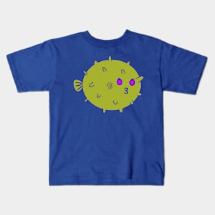 Kawaii Cute Kissy Pufferfish, Pufferfish Lover Kids T-Shirt